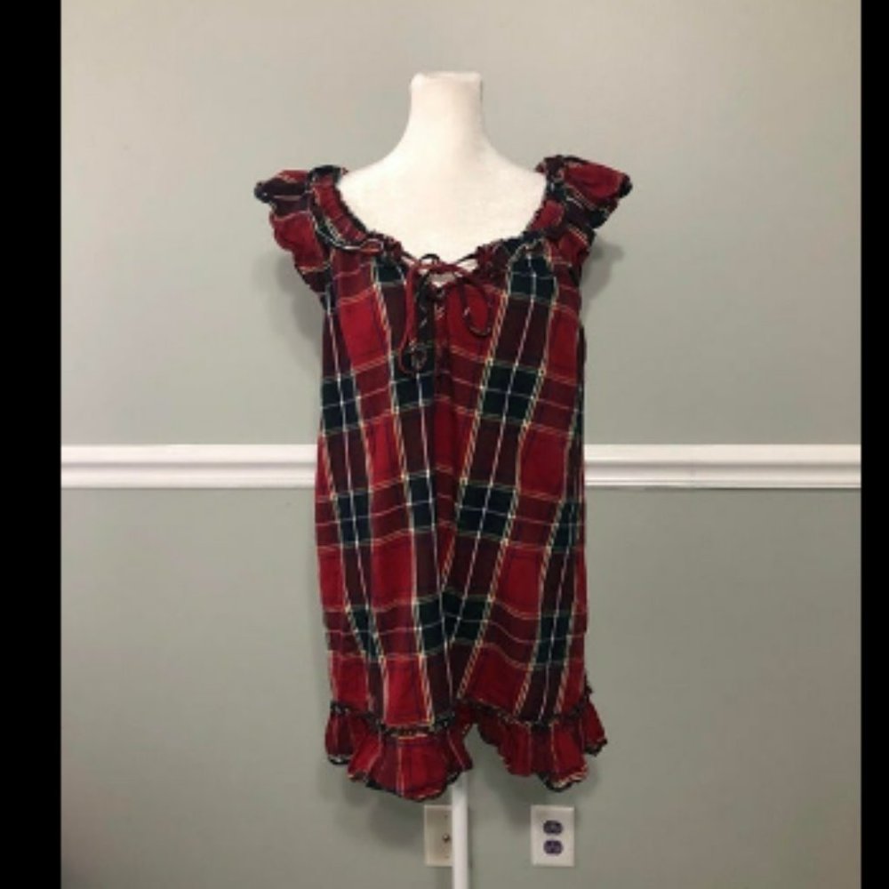 Hill House Red and Blue Plaid Mini Dress